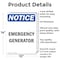 Signmission Emergency Generator, 10 in W x Rectangle, Aluminum OS-2PACK-NS-A-1014-V-11856 - alternate 2
